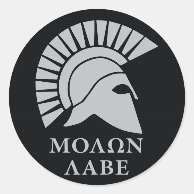 Molon Labe vers01 round decal sticker (Front)
