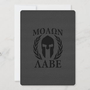 Molon Labe Warrior Laurels on Black Carbon