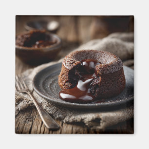 Molten Chocolate Lava Dessert Art Magnet
