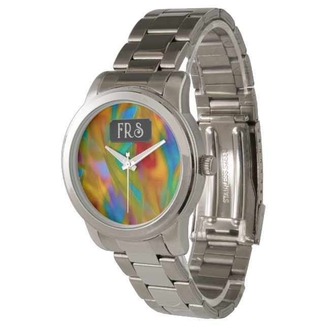 Molten Glass - Colourful Abstract Flames - custom Watch (Angled)