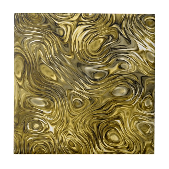 Molten "Gold" print ceramic tile (Front)