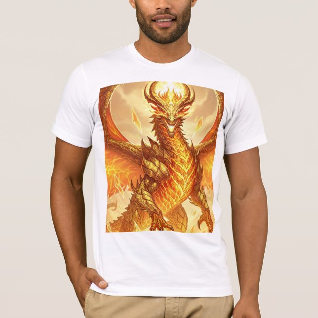 Molten Golden Dragon – Legendary Fantasy Masterpie T-Shirt (Front)