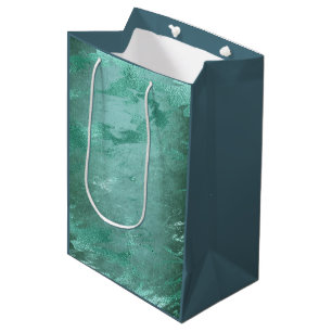 Molten Jade   Emerald Green Luxury Marble Medium Gift Bag