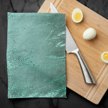 Molten Jade | Emerald Green Luxury Marble Tea Towel<br><div class="desc">#abstractart Sophisticated modern contemporary rich and vibrant emerald kelly green jewel tone abstract marble. This hand-painted watercolor and mixed medium gradient features abstract fluid swirls creating a cool pattern accented by glitter veins for texture that adds the perfect pop of colour and elegance. For matching products or customisations, please visit...</div>