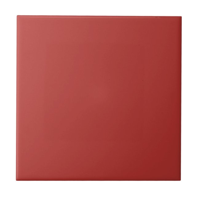 Molten Lava Dark Red Solid Colour Print Ceramic Tile (Front)