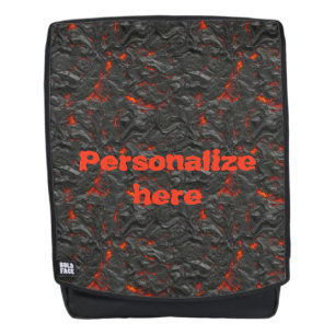 Molten lava volcano black and red backpack
