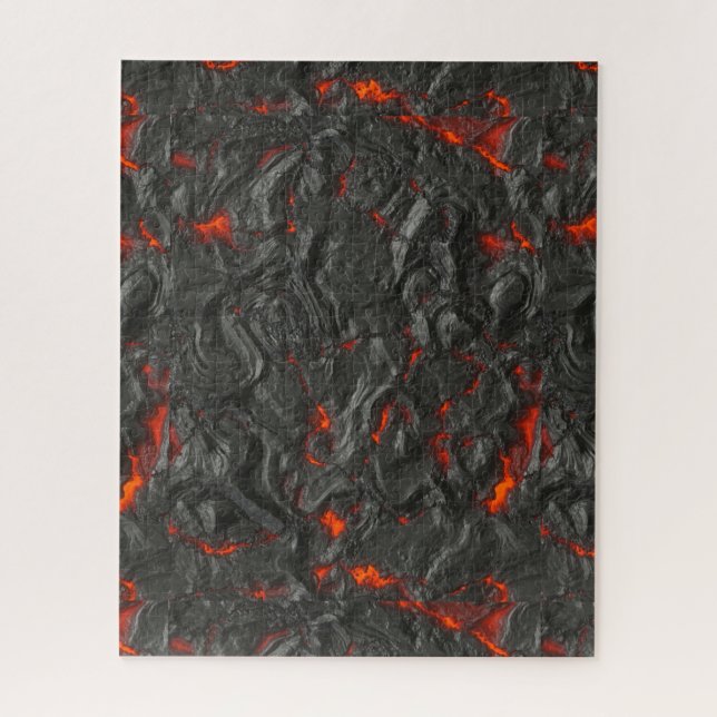Molten lava volcano black and red jigsaw puzzle (Vertical)