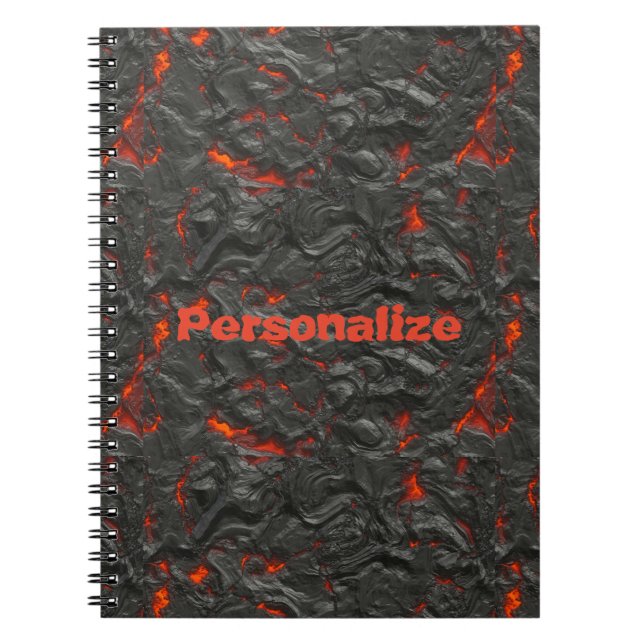 Molten lava volcano black and red notebook (Front)