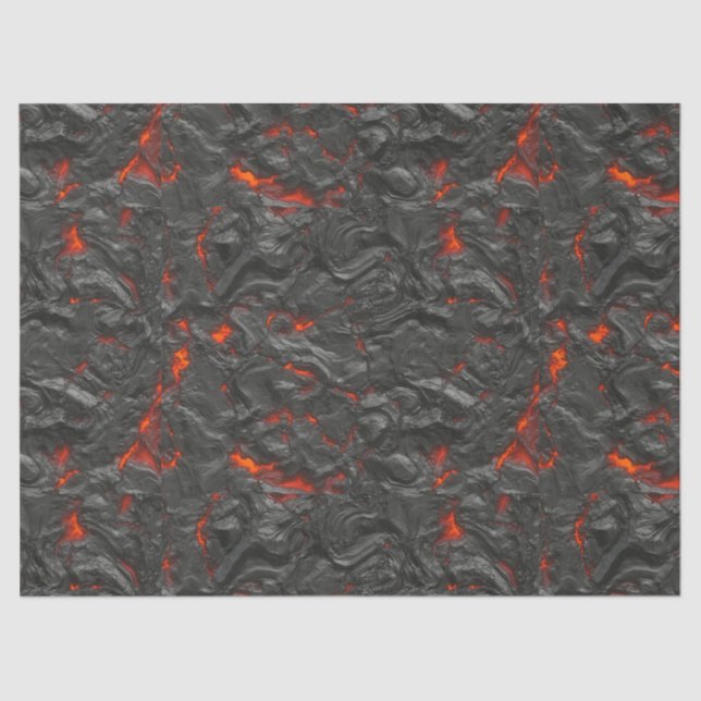 Molten lava volcano black and red tissue paper (Front)