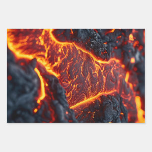 Molten Lava Wrapping Paper Sheet