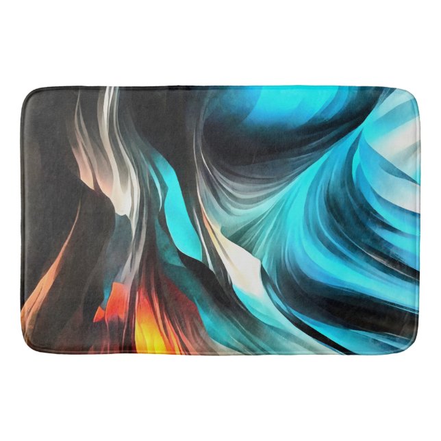 Molten Warmth Vivid Abstract Landscape 2 Bath Mat (Front)