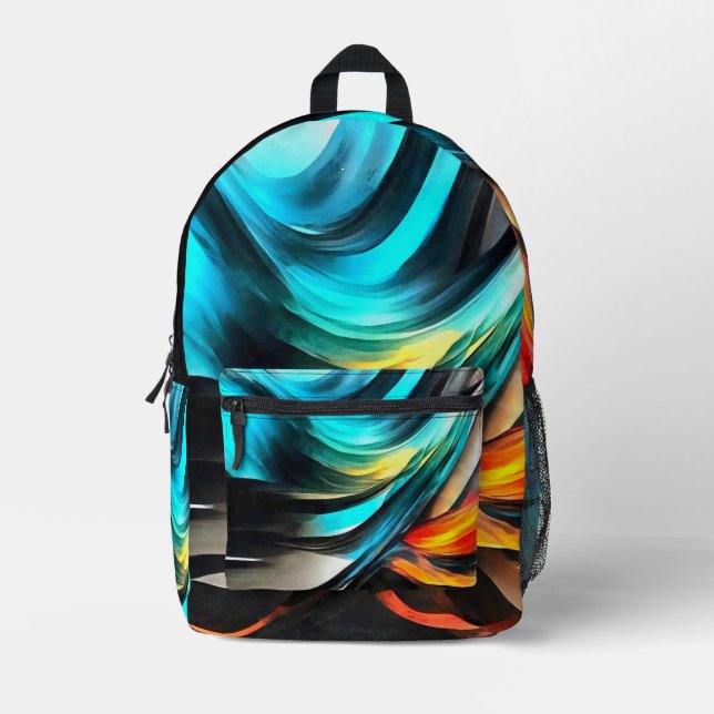 Molten Warmth Vivid Abstract Landscape 4 Printed Backpack (Front)