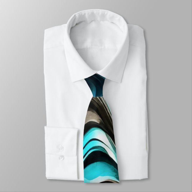 Molten Warmth Vivid Abstract Landscape Tie (Tied)