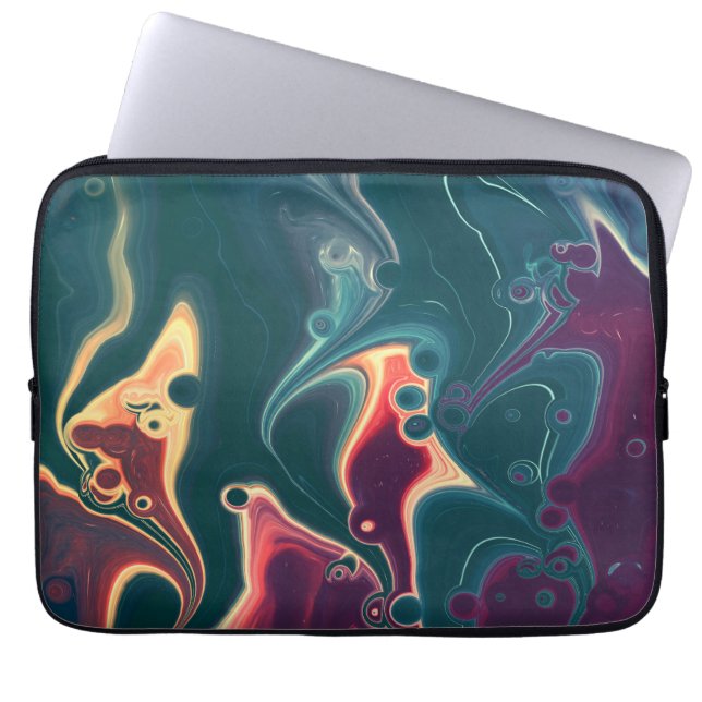 Molten Waves in Midnight Motion Laptop Sleeve (Front)