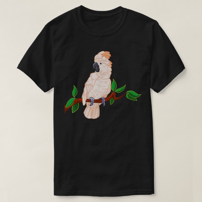 Moluccan Cockatoo on a Branch  T-Shirt (Design Front)