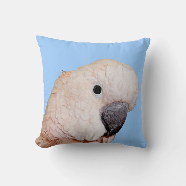 Moluccan parrot close up throw pillow (Front)