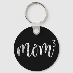 Mom3 Mum Cubed Mother Of Three Mama Of 3 Gifts Mot Key Ring