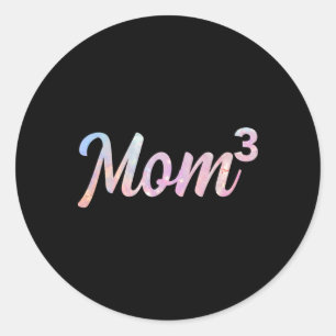 Mom3 Mum Of 3 Mother Of Three Kids Mama Mothers Da Classic Round Sticker