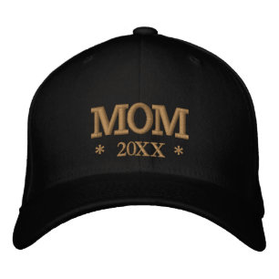 MOM 20XX embroidered baseball cap gold / white
