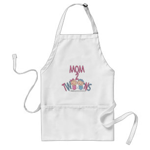 Mom 2 Twins Boy and Girl Standard Apron