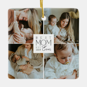 Mom 4 Photo Collage Christmas Ornament