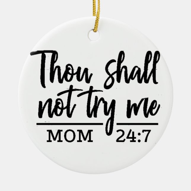 **MOM AND A COOL MOM'S JOKE** CERAMIC ORNAMENT (Front)
