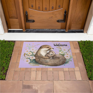 Mom and Baby Otter Doormat