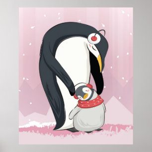 Mom And Baby Penguin Gifts For Baby Poster