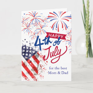 Mom and Dad 4th of July Patriotic Card