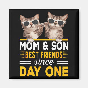 Mom and son friends since day one fist bump magnet