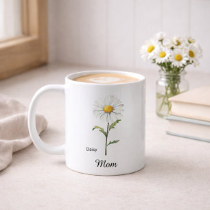 Mom April Birth Flower Daisy Coffee Mug