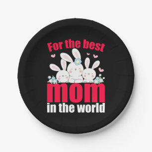 Mom Art Best Mom In The World Paper Plate