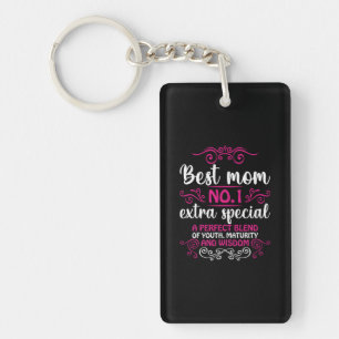 Mom Art Best Mom Number One Key Ring