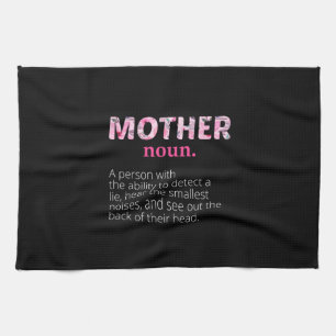 Mom Art Floral Mother Definition Tea Towel