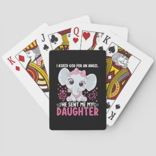 Mom Art He Sent Me Elephant Daughter Playing Cards
