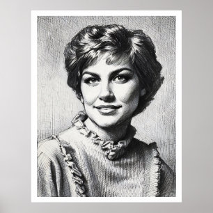 Mom as Computer Sketch Drawing Poster