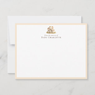 Mom & Baby Elephant Nursery Note Card Personalized