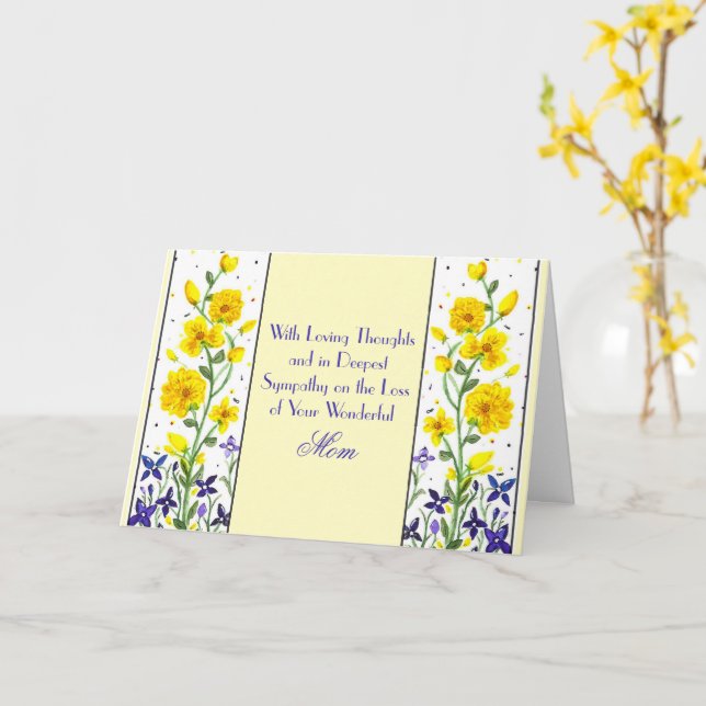 Mom Bereavement Yellow Flowers Sympathy Card (Yellow Flower)