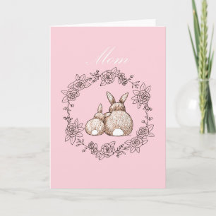 Mom Birthday, Mother's day, cute bunnies mommy   Card