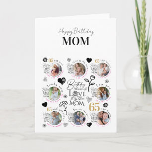 Mom Birthday Photo Collage Keepsake Typography Card