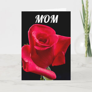 MOM BIRTHDAY RED ROSE GREETING CARDS