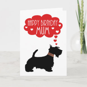Mom Birthday With Silhouette Scottish Terrier Card