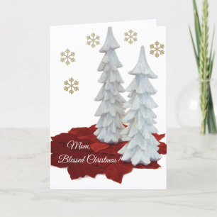 Mom, Blessed Christmas, Folded Greeting Card