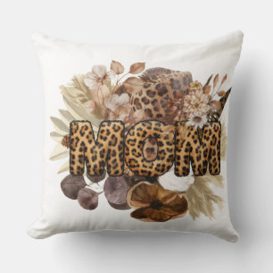 Mom boho animal/floral print double sided cushion