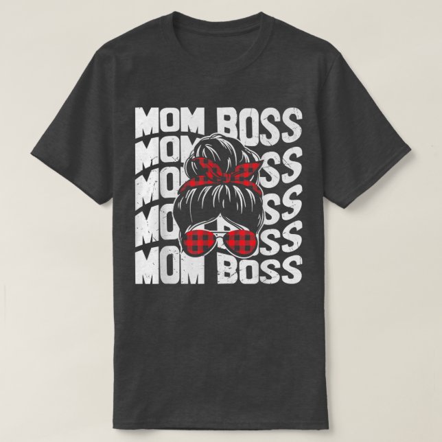 MOM BOSS Mummy Wife Family Mum Life Mothers Day  T-Shirt (Design Front)