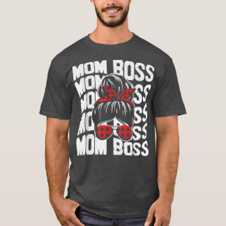 MOM BOSS Mummy Wife Family Mum Life Mothers Day  T-Shirt