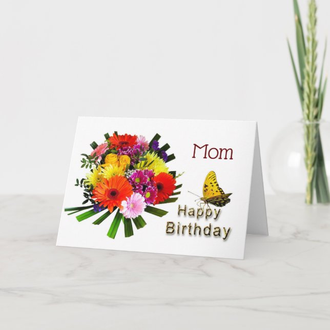 Mom Bouquet Birthday Card (Front)