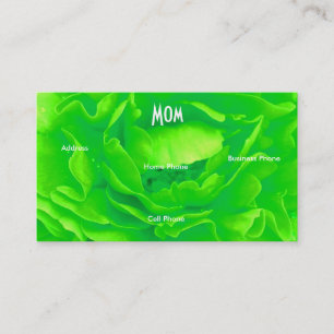 Mom Bright Green Pink Rose Profile Card