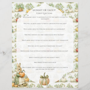 Mom Bunny and pumpkin Baby Shower Game