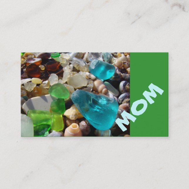 MOM Business Cards Beach Seaglass Agates (Front)
